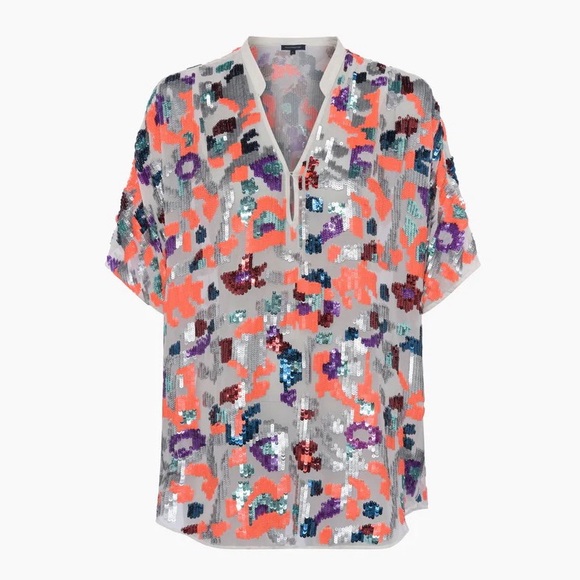 Flora Sequin V-Neck Blouse - Picture 6 of 9